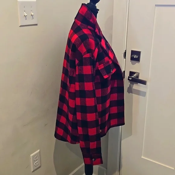 Simply Southern Red and Black Plaid Jacket - Picture 4 of 5